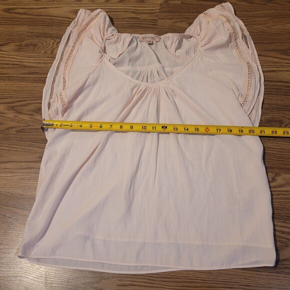 Pale Pink Blouse with Flutter Sleeves by Philosophy - Picture 6 of 8
